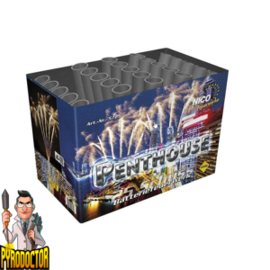 Penthouse Fächer Batterie mit 25 Schuss Großkaliber in 5 Phasen von NICO - Pyrodoctor feuerwerk abholshop