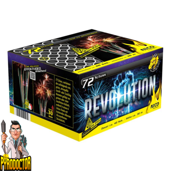Revolution Feuerwerksbatterie mit 72 Schuss + Knister-Finale von NICO - Pyrodoctor Feuerwerk Online Shop