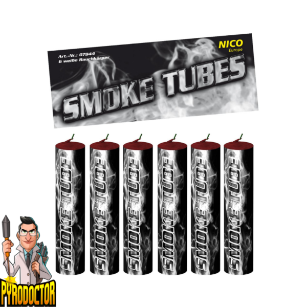 Smoke Tubes Rauchfackeln in Weiß – 6er Pack Rauchkörper NICO - Pyrodoctor Online Shop