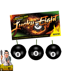 Lucky Eight 3er Pack Cracklingbälle + Mega Knatter-Effekt von NICO - Pyrodoctor Feuerwerk Online Shop
