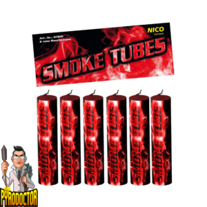 Halloween hoofdpijn Wetenschap Smoke Tubes rookfakkels in rood - 6 stuks rookbuizen van NICO - Pyrodoctor  vuurwerk afhaalwinkel