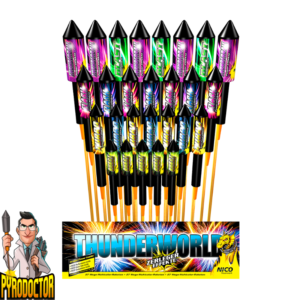 Thunderworld 27-Teiliges Raketen-Sortiment + Multicolor Zerleger Effekte von NICO - Pyrodoctor vuurwerk online shop