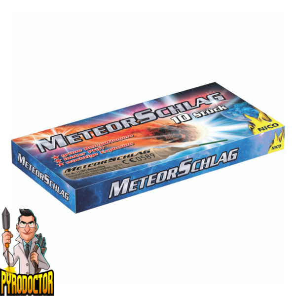 Meteorschlag 10er Böller Paket + Grüne Bengalflamme von NICO - Pyrodoctor Feuerwerk Online Shop