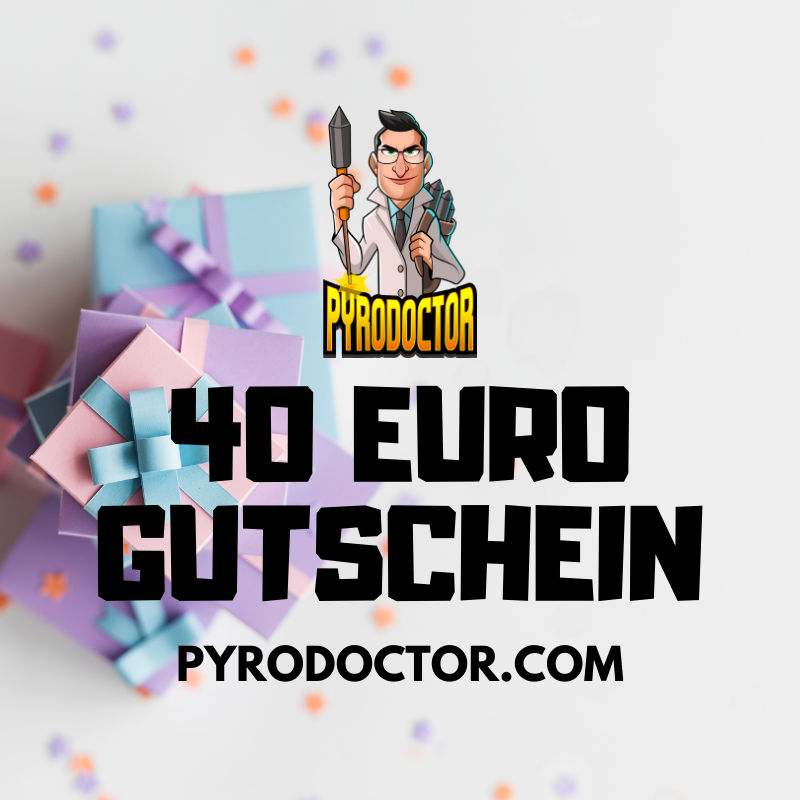 40 Euro Gutschein im Pyrodoctor Feuerwerk Online Shop