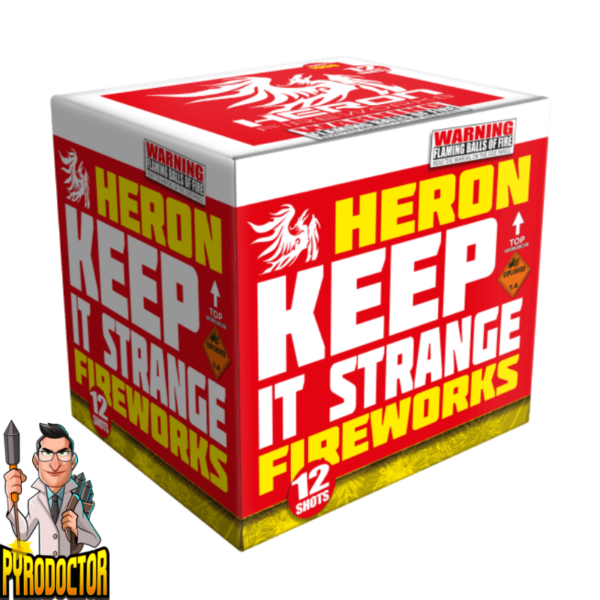 Keep it Strange 14-2 Feuerwerksbatterie mit 12 Schuss + Legendäre Goldbrokats von Heron - Pyrodoctor Feuerwerk Online Shop