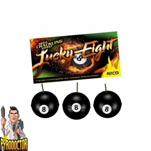 Lucky Eight - 3 Cracklingbälle von NICO- Pyrodoctor Feuerwerk Online Shop
